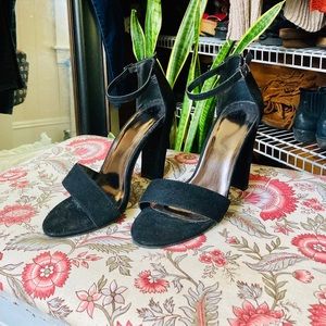 Black Heels with Ankle Strap 7.5